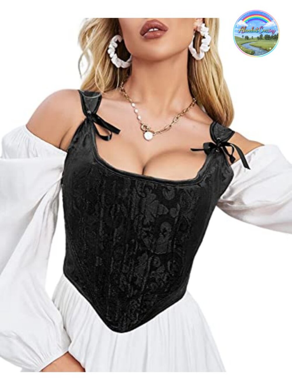 Vintage Asymmetrical Hem Overbust Corset Tie Front Lace-up Bustier Shapewear Top
